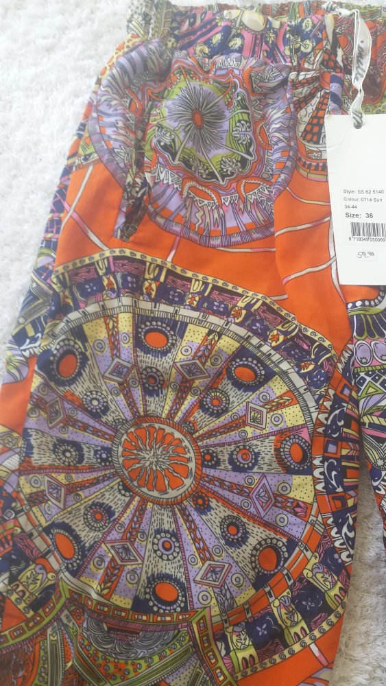 Sommerhose orange mit bunten orientalischen Mustern von Enelle NEU!