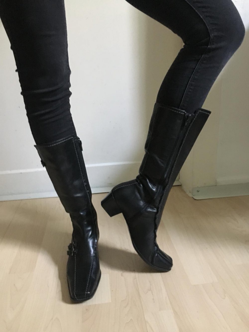 Stiefel, NEU, Leder, schwarz, Gr. 37