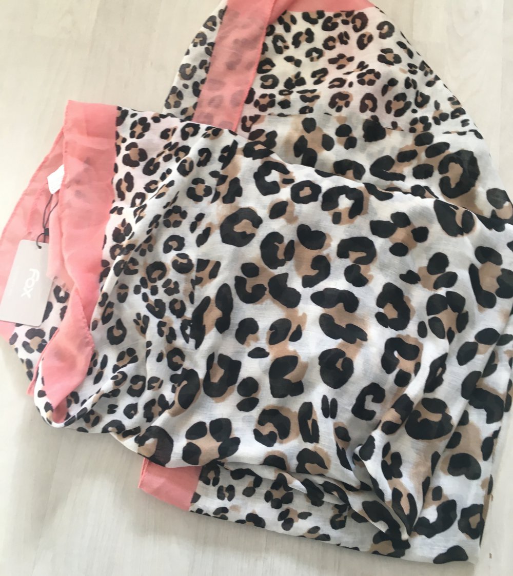 Vanessa & Melissa Leichter sommerlicher Damen Schal in frischen Farben in Leopard Muster