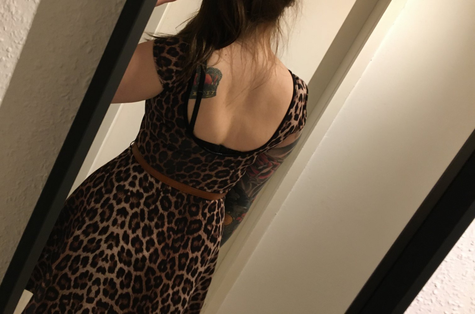 Leo leopard Kleid Kurzkleid ärmellos sommer S