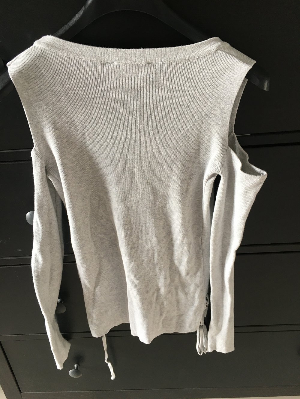 Shirt Langarmshirt mit Cut outs Tally Weijl S grau