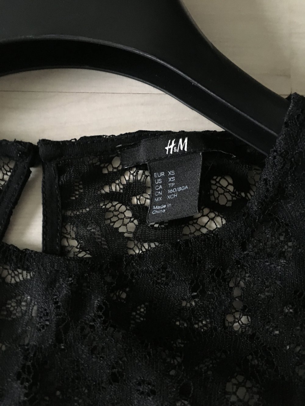 Shirt schwarz mit Spitze H&M XS