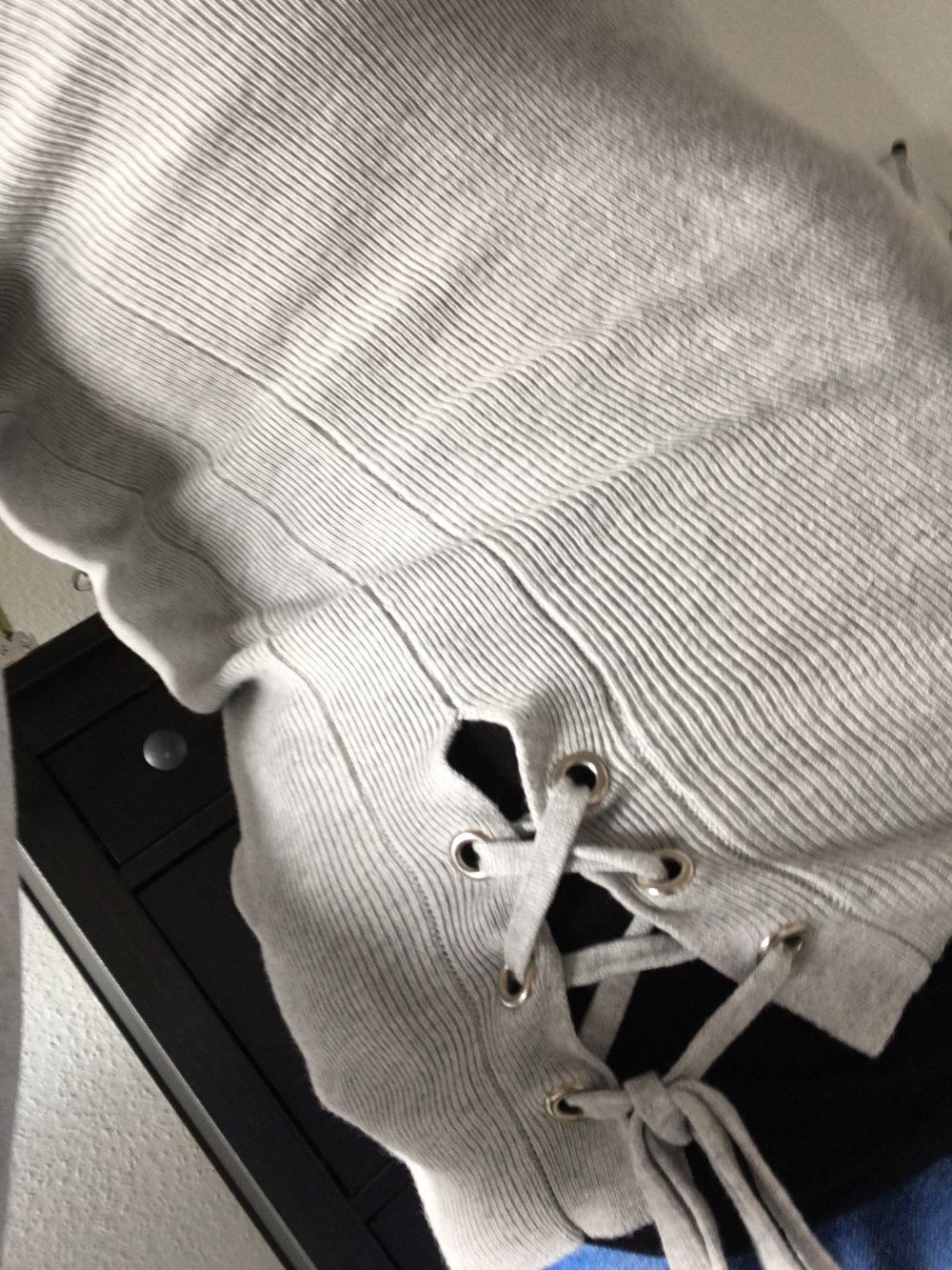 Shirt Langarmshirt mit Cut outs Tally Weijl S grau