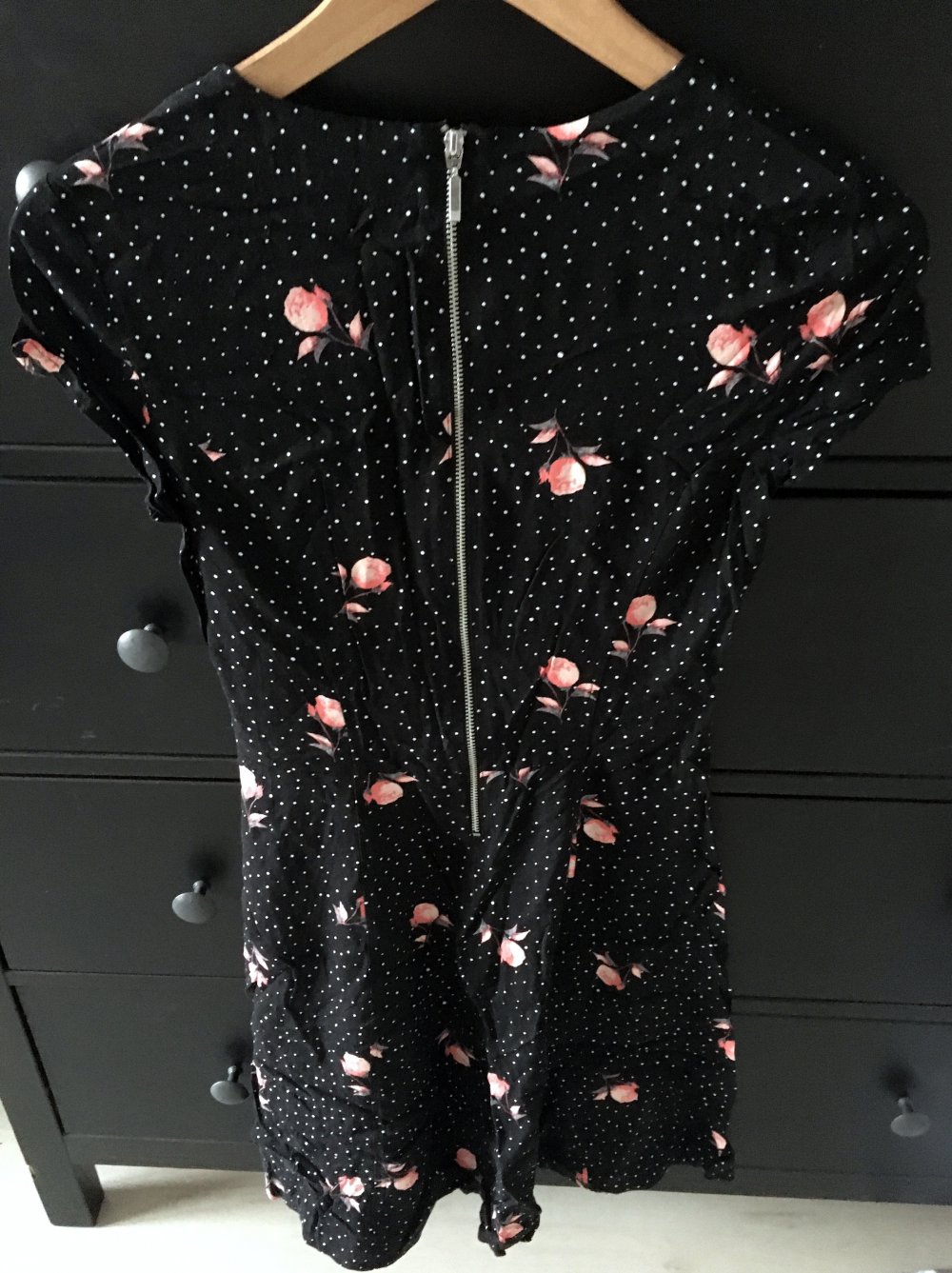 Kleid geblümt sommer kurzarm H&M S/34 vintage retro