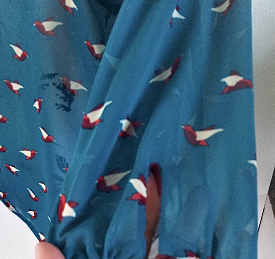 Kostenloser Versand Schwalben Bluse C&A  Weinrot / blau - grün 