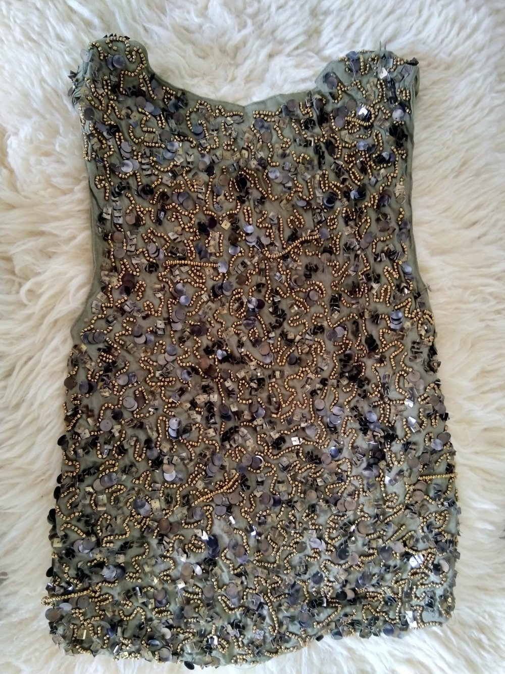 Weste Glitzer Pailletten Perlen Zara