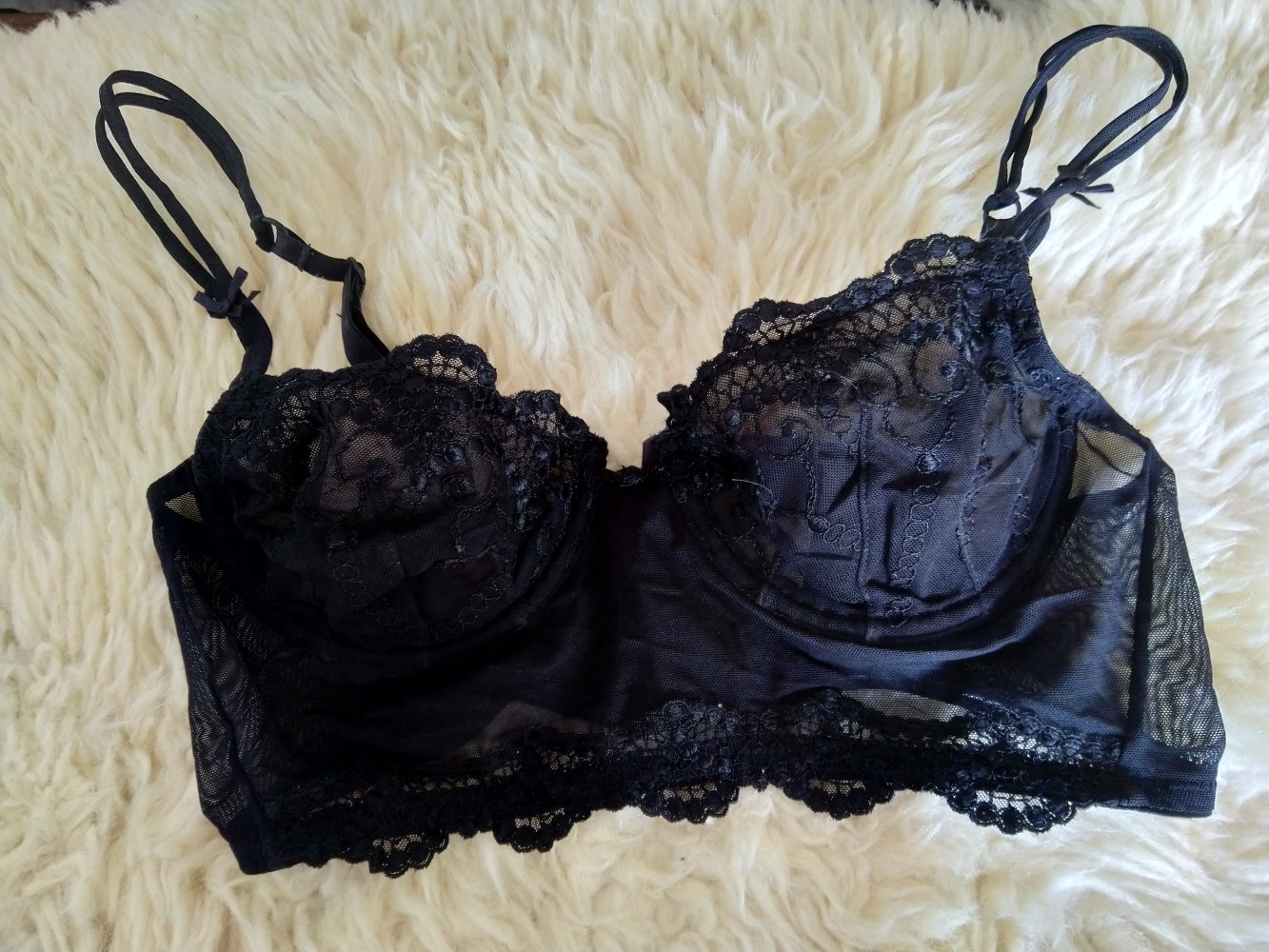 Spitzen BH schwarz Bügel BH 