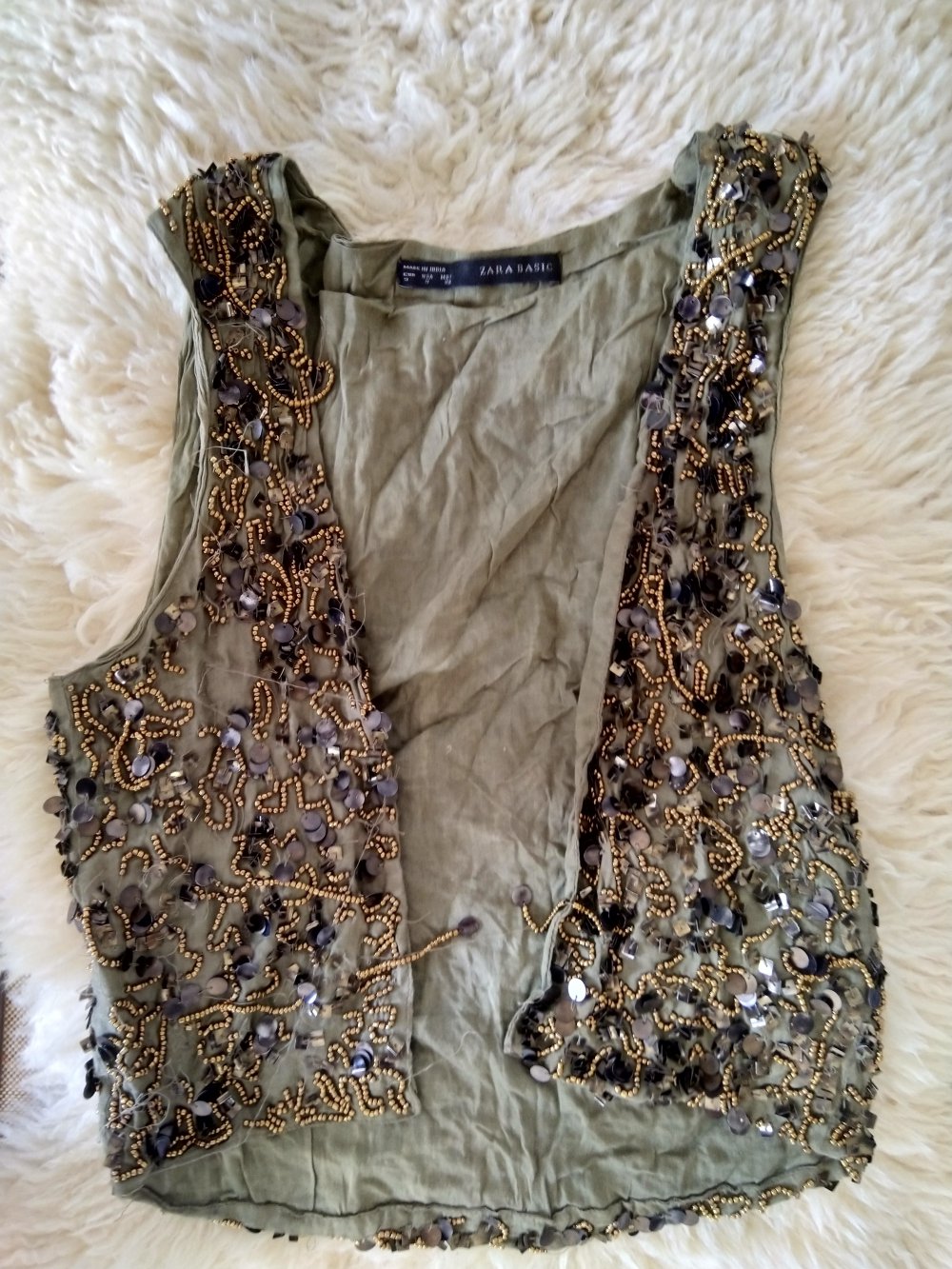Weste Glitzer Pailletten Perlen Zara