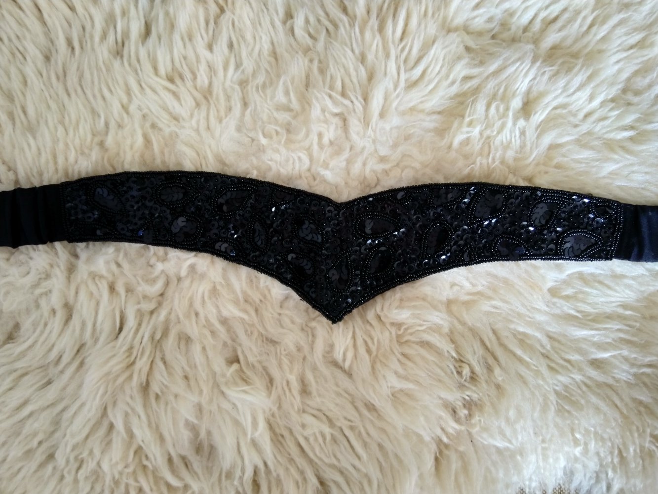 Gürtel Taillengürtel schwarz Glitzer Pailletten 
