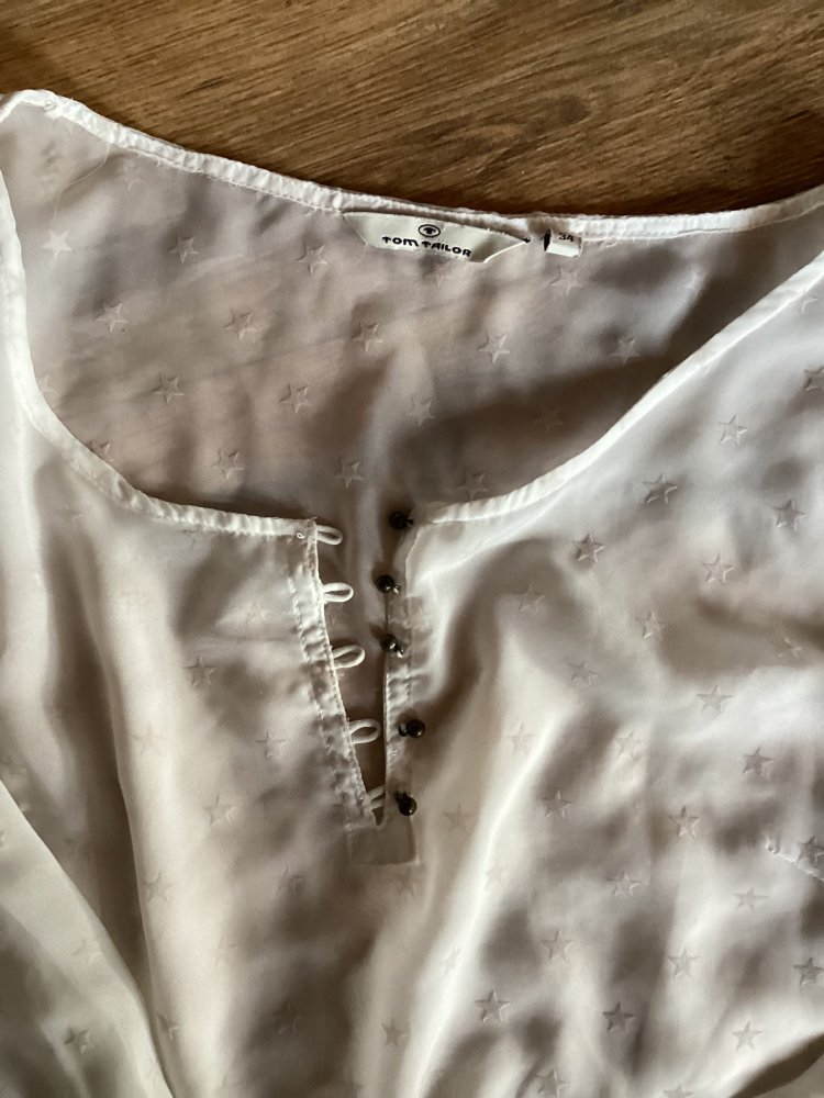Tom TAilor schöne transparente Bluse gr.34 mit Sternen