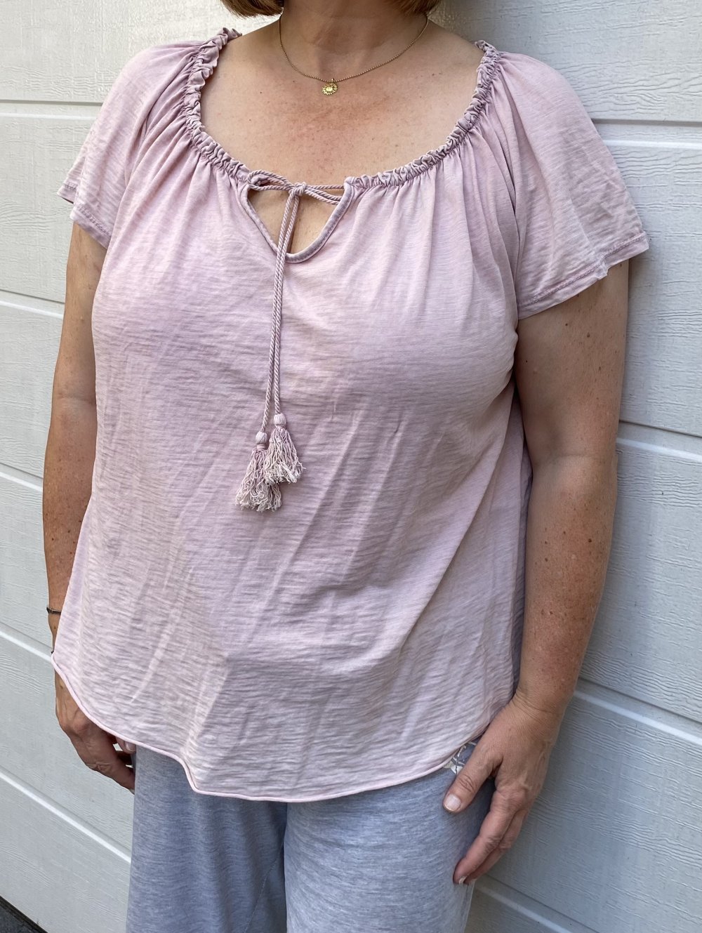 Made in Italy, Shirt kurzarm, runder Ausschnitt, rosé Gr. 42-44