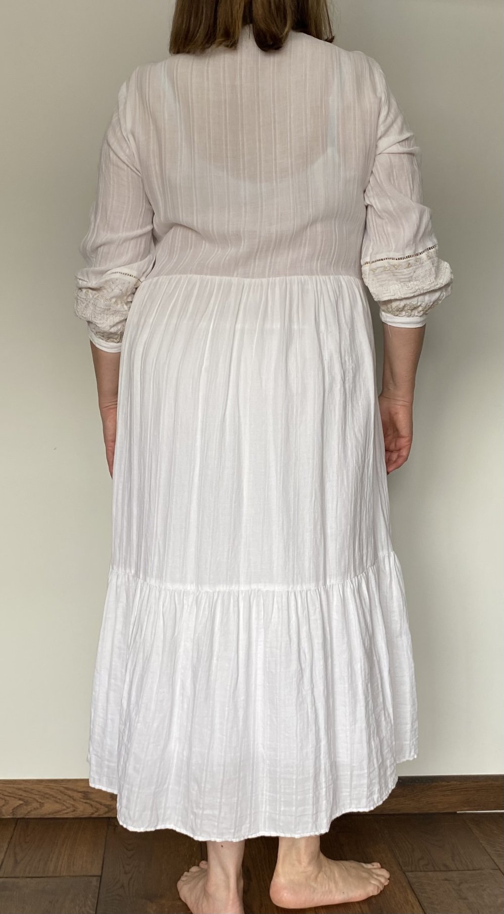 Zara, Kleid, Maxilänge, creme/weiß, Boho Style, Gr.44