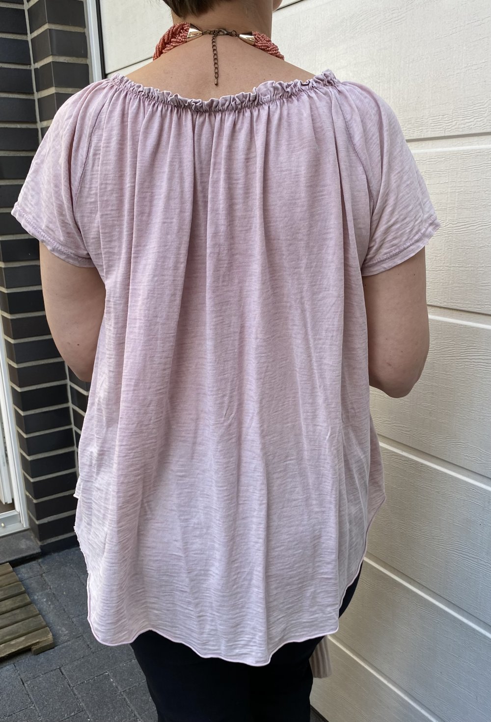 Made in Italy, Shirt kurzarm, runder Ausschnitt, rosé Gr. 42-44