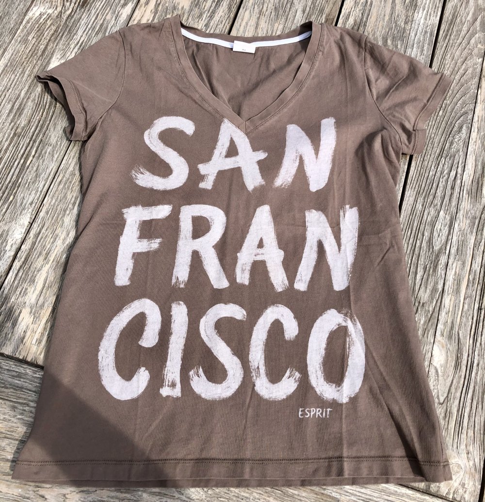Esprit, T-Shirt, San Francisco Logo, braun, Gr. M