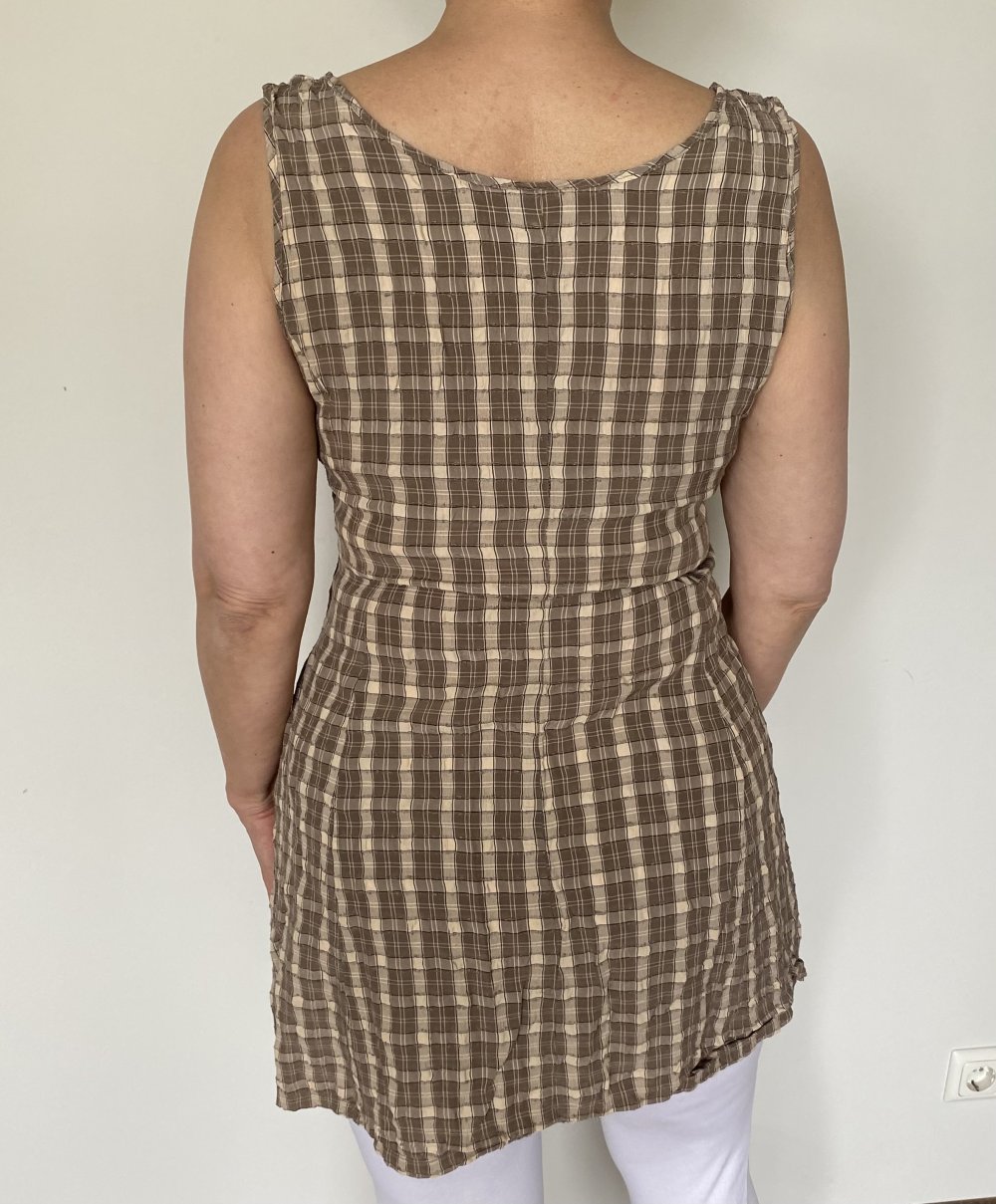Cartoon Fashion, Tunika, braun/beige, kariert, Gr. 40