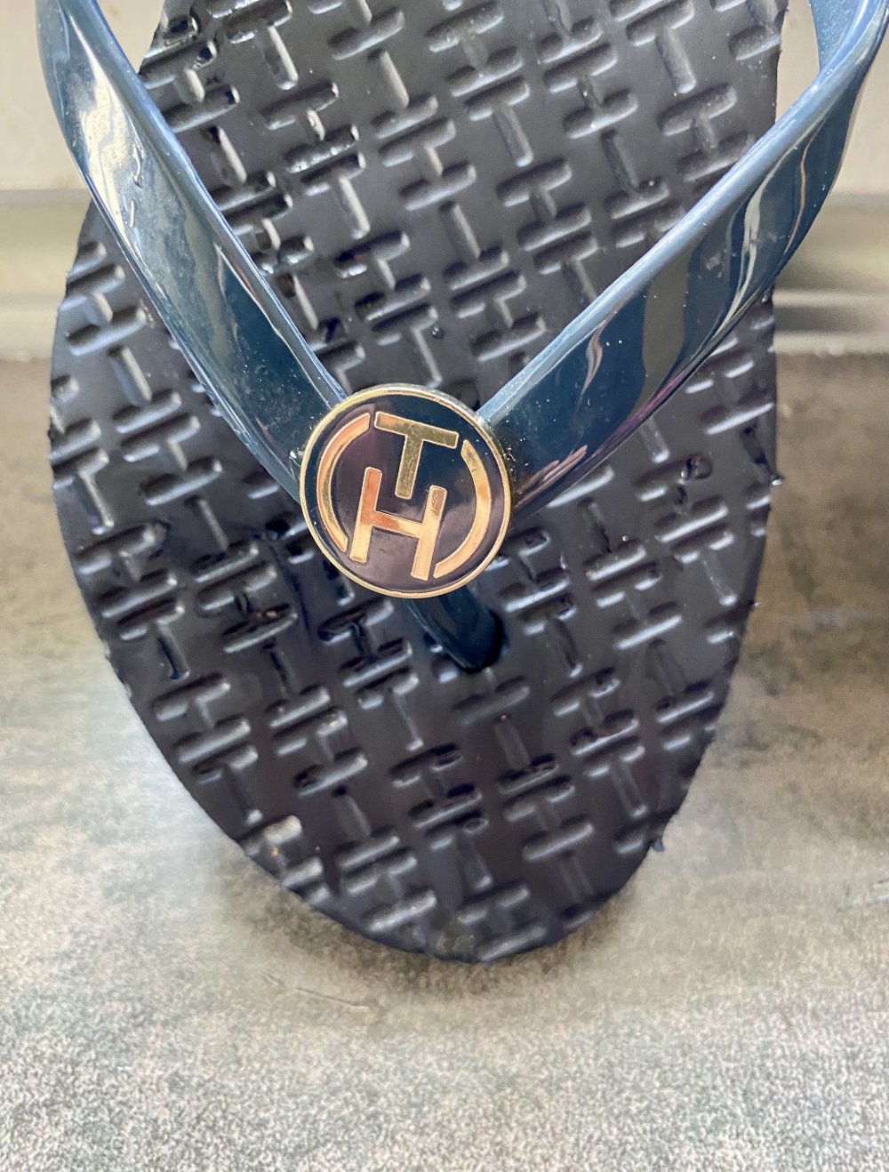 Tommy Hilfiger, Sandale, Zehentrenner, dunkelblau, Gr. 37