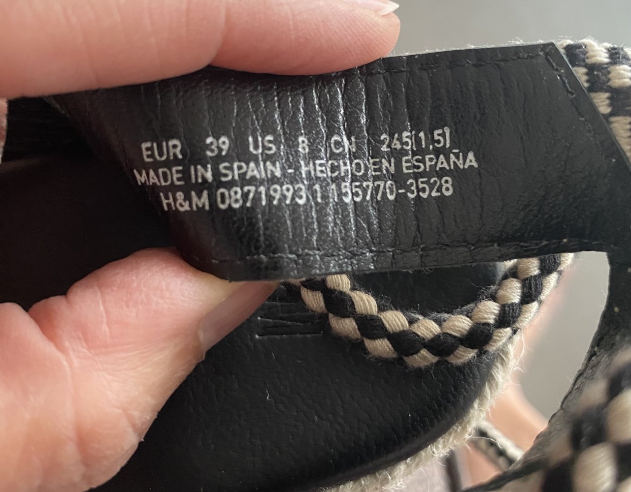 H&M, Sandale, Wedges, schwarz/weiß, Schnürung, Gr. 39