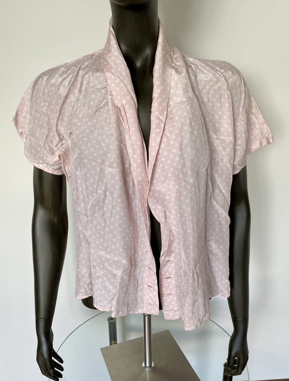 Etienne, Blusenjäckchen, Viskose, rosé/weiß gepunktet, Gr.36