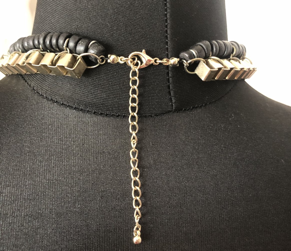 H&M, Kette, gold/schwarz/bunt, Ethnostyle
