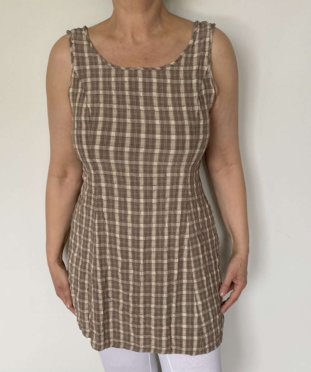 Cartoon Fashion, Tunika, braun/beige, kariert, Gr. 40