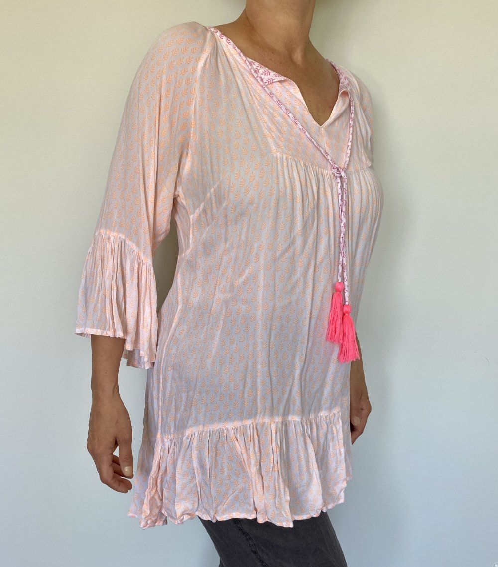 Ayushi, Tunika, Bali Style, bunt, Pompons, onesize