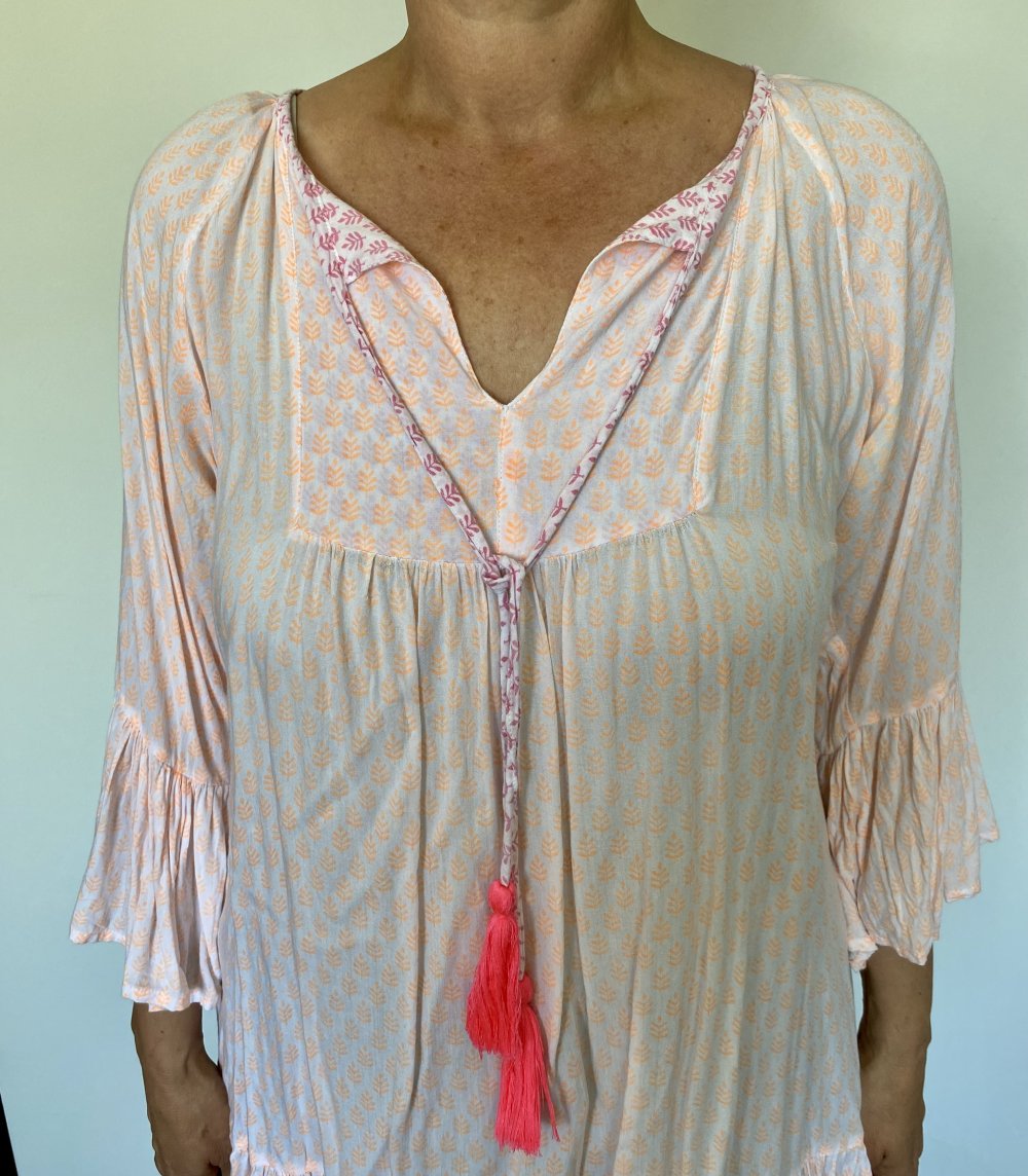 Ayushi, Tunika, Bali Style, bunt, Pompons, onesize