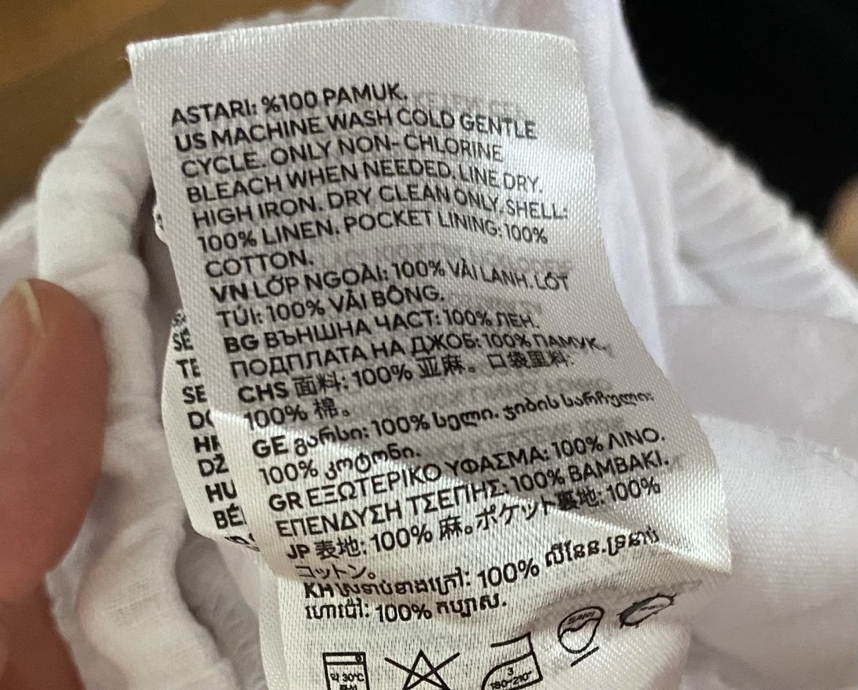 H&M, Hose, Leinen, weiß, dehnbarer Bund, Gr. L