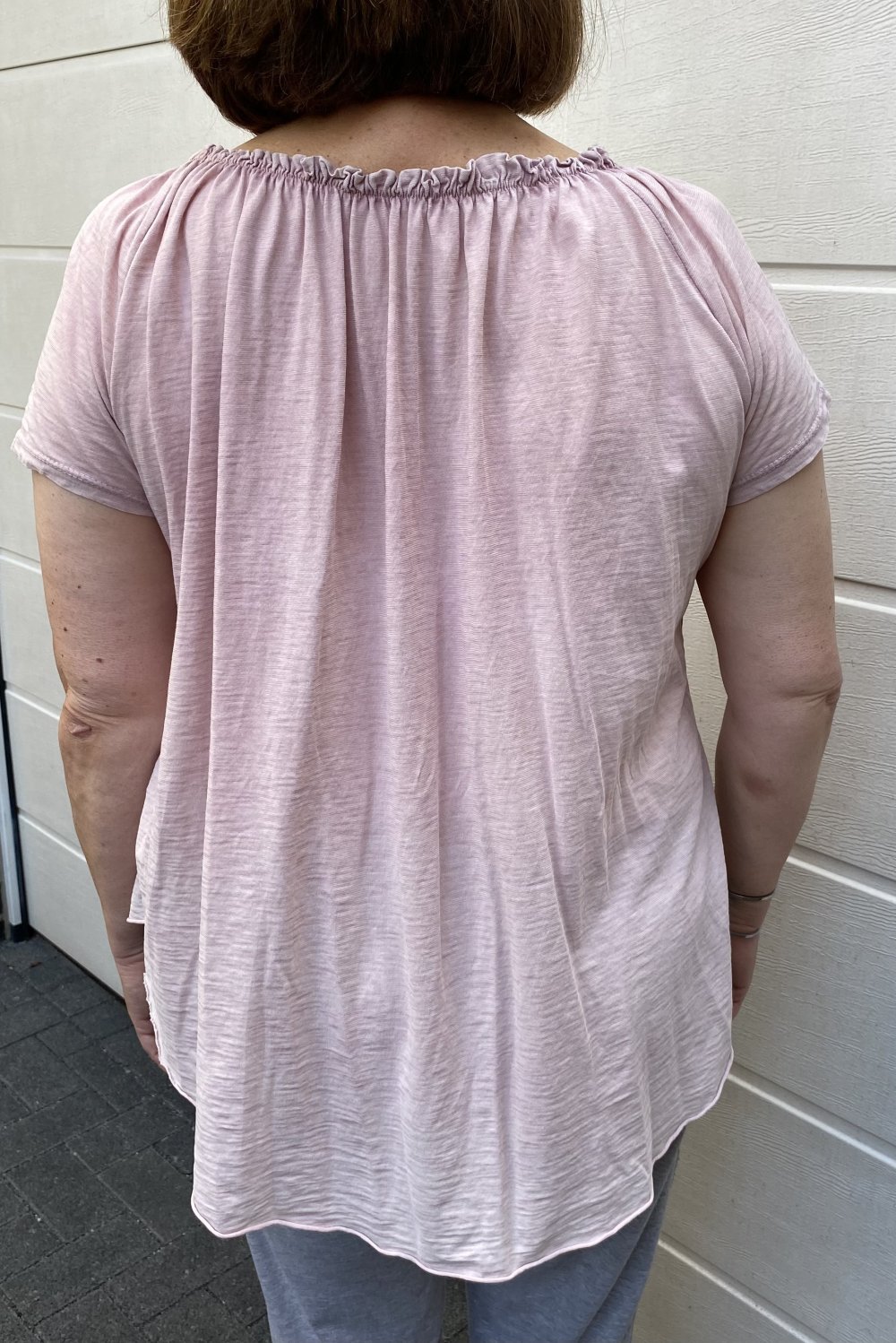 Made in Italy, Shirt kurzarm, runder Ausschnitt, rosé Gr. 42-44