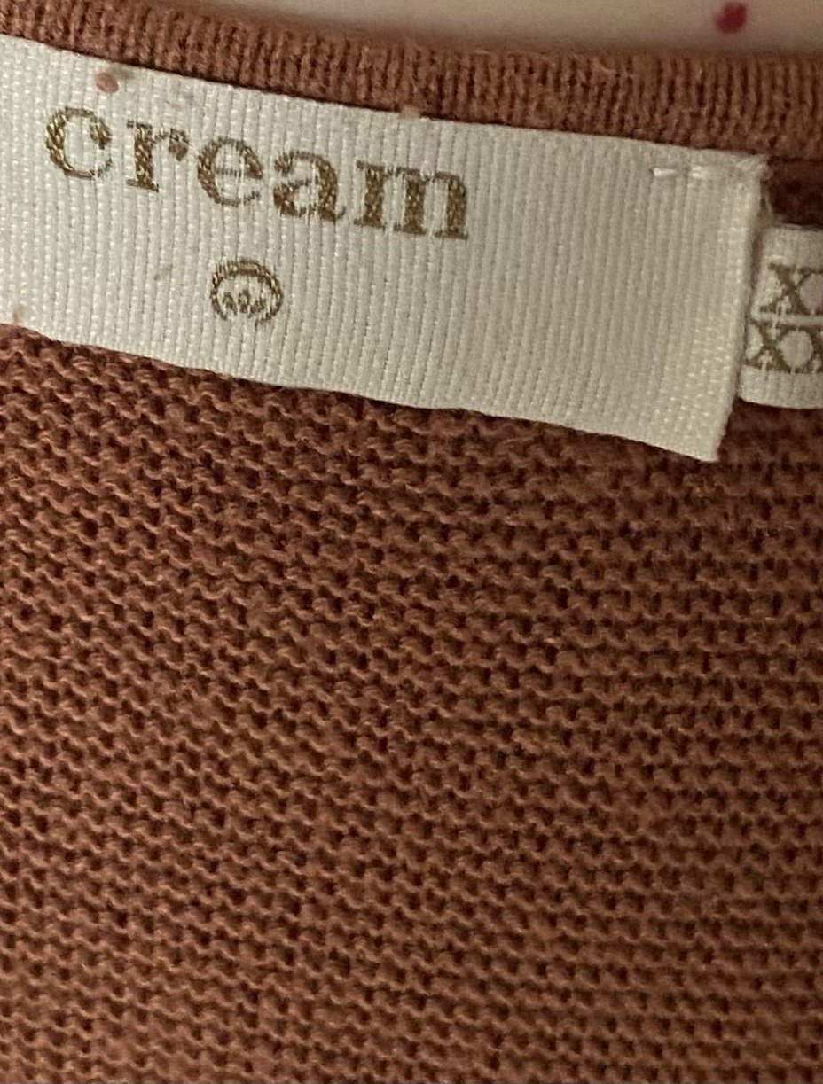 Cream, Shirt, Strick, V-Ausschnitt, oversized,braun, Gr. XXL