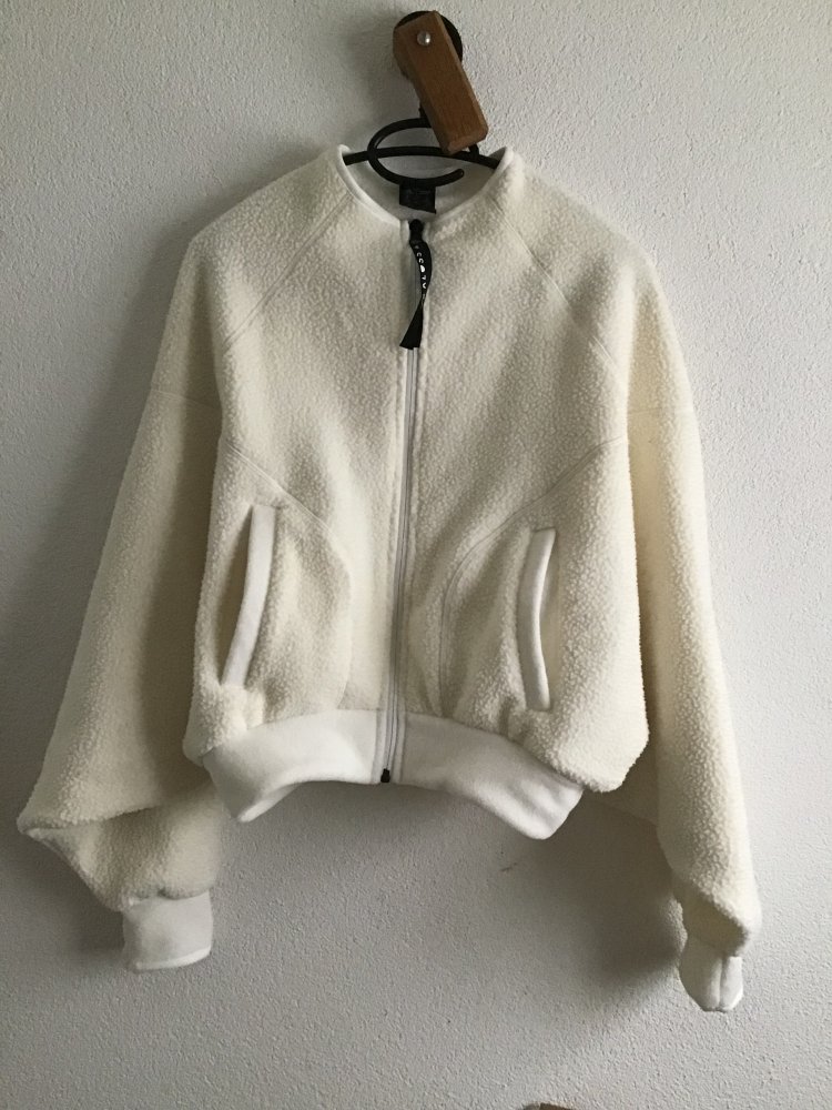 Weisse Adidas Teddy Jacke Gr. 34