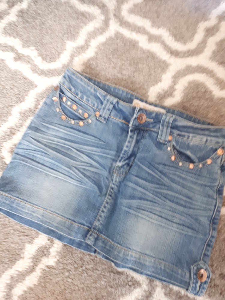 Minirock - Jeans mit Nieten