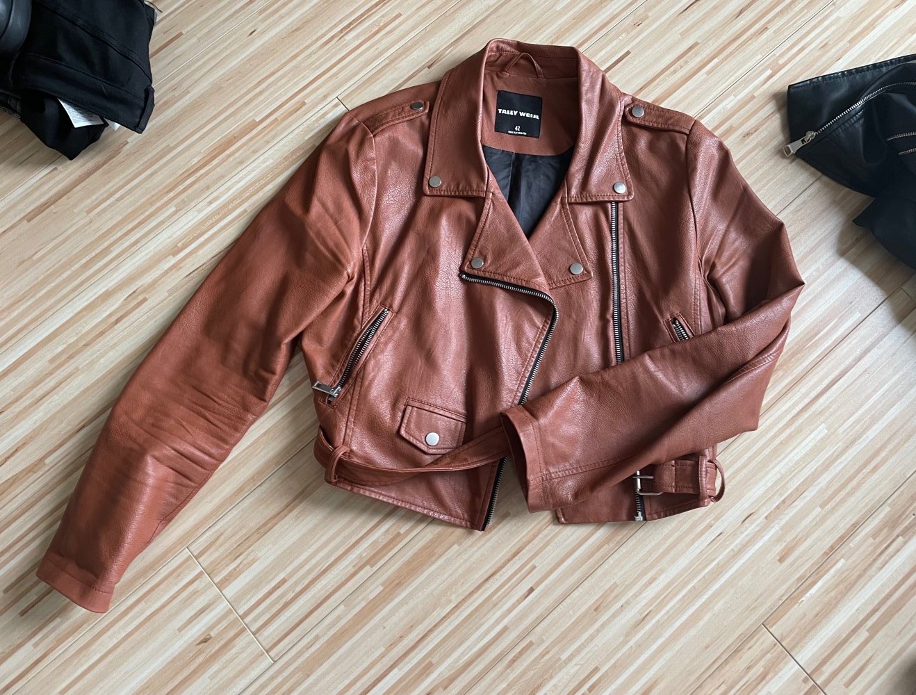 Braune Lederjacke Tally Weijl