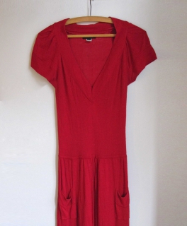 Tolles fein Strickkleid in rot* S/M