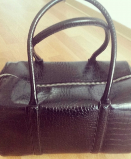 mango tasche kroko kunstleder büro bowling handtasche