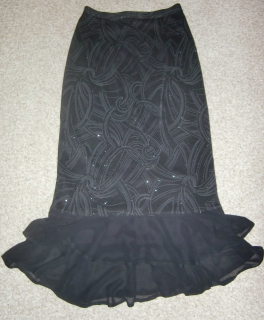 Festlicher, femininer Rock, schwarz, silber