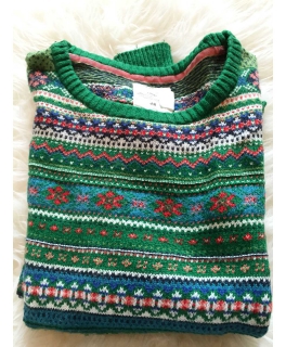 grüner Muster-Pulli 