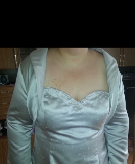 Bolero Hochzeit Abi weiß grau 