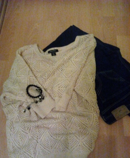 Blogger Oversized Pulli in Gold/Crème