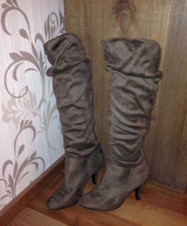 Primark Overknees Stiefel braun Wildleder 38