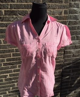Rosa kartierte Bluse gr. 38