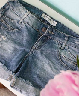 Zara TRF Denim Jeans Shorts / Used Look / EU 36 / blau