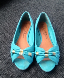 Primark Ballerinas-Türkis mit Gold