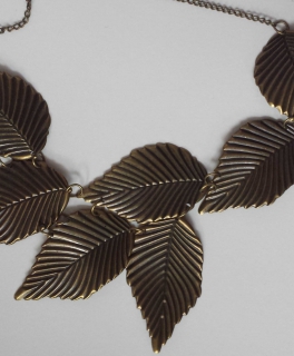 Blätter Kette Statementkette Bronze Winter Vintage