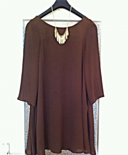Kleid Chiffon braun Blogger