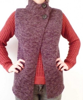 Strickcardigan Strickjacke Strickweste Cardigan Weste Strick Long 36/38/40/42 grau meliert