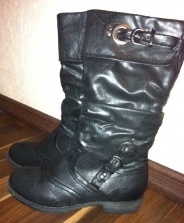 Neue Biker Boots Stiefel schwarz 