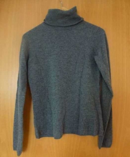 Grauer Rollkragen Pullover aus Kaschmir
