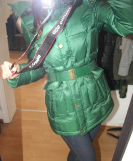 NEU! Esprit Jacke Daunen Feder Stepp warm grün bottle green