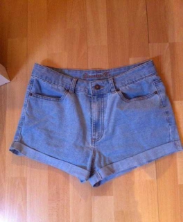 high wait shorts blau jeans