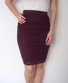 Sexy Pencil Skirt Rock Bordeaux-Lila Cotton On M